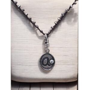 Silpada Silver Beaded Vintage Necklace and Charm CZ 925 Pendant Signed